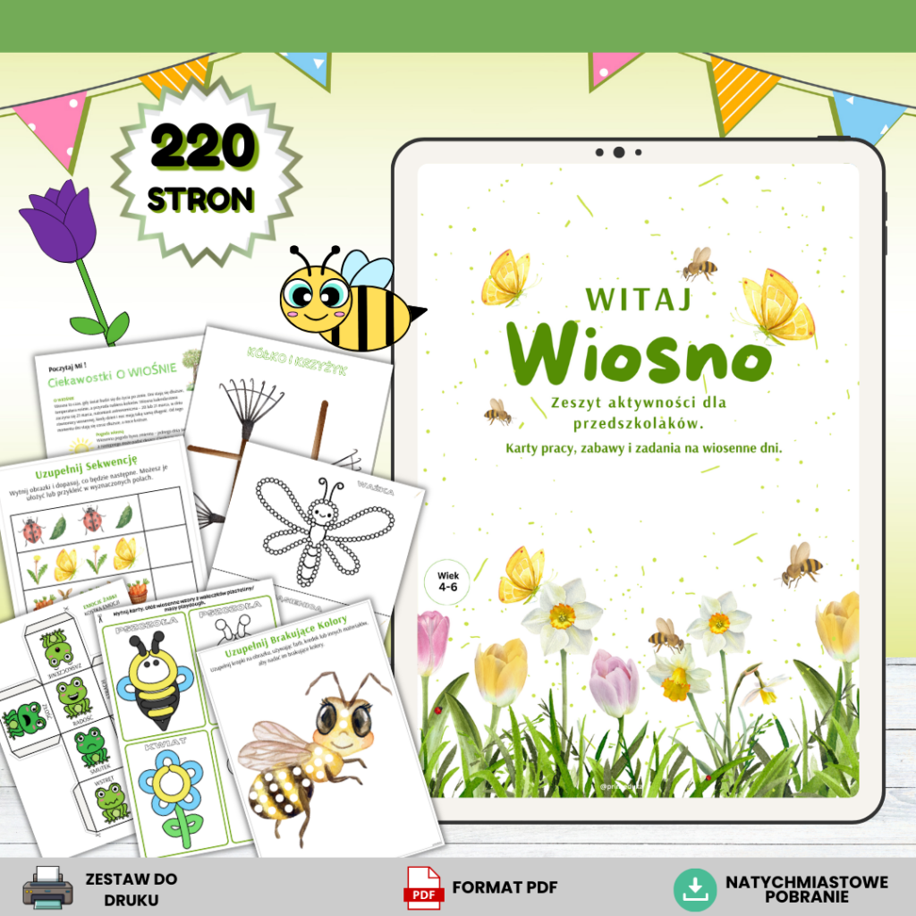 Wiosna. Zeszyt aktywności dla przedszkolaków.