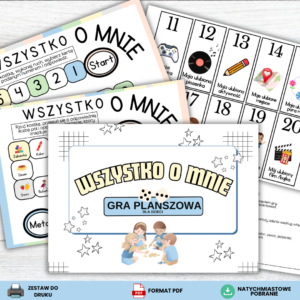 Gra planszowa dla dzieci -Wszystko o mnie.