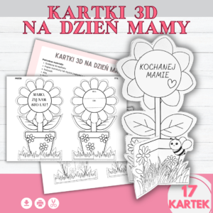 Stojące kartki 3D na Dzień Mamy – zestaw do samodzielnego wykonania